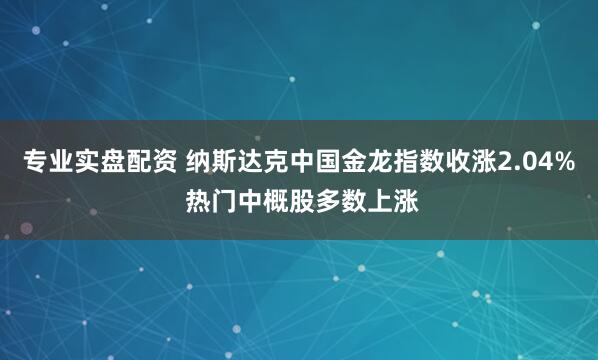 专业实盘配资 纳斯达克中国金龙指数收涨2.04% 热门中概股多数上涨